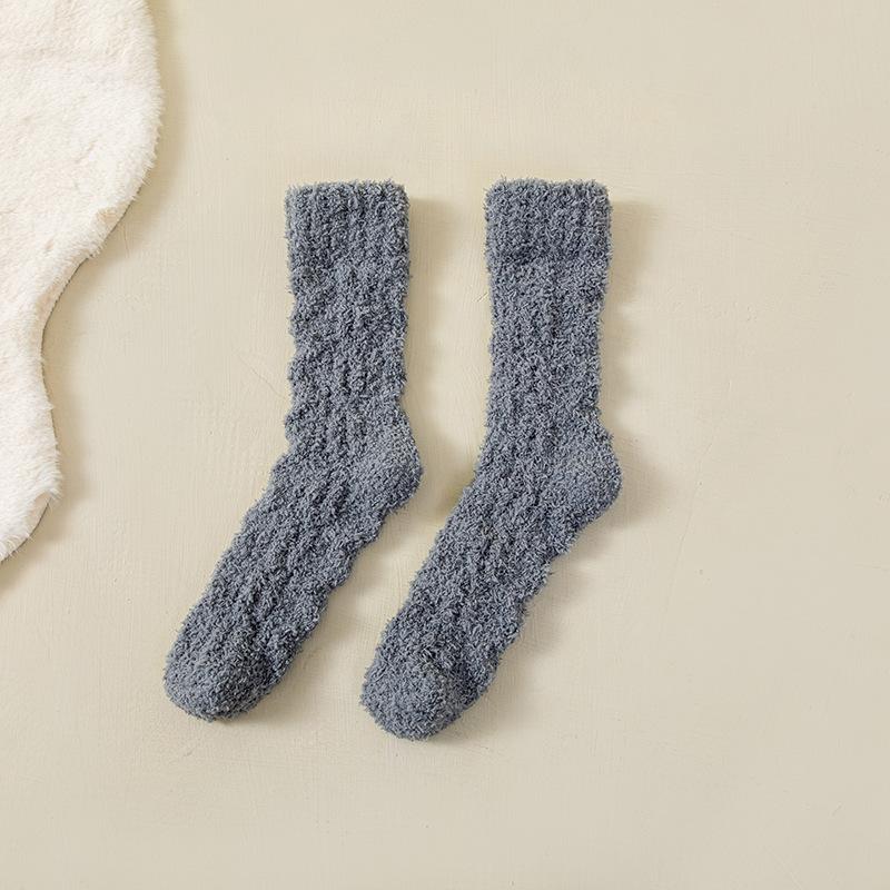 Women In Autumn and Winter with Velvet and Thick Warm Home Floor Indoor Sleeping Tube Socks