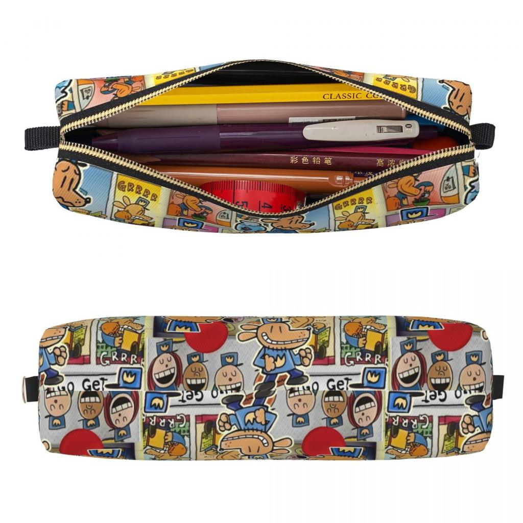 Dog Man Manga Federmäppchen Federmäppchen Stiftehalter für Schüler Große Kapazität Tasche Schüler Schulgeschenke Zubehör