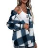 Women's Winter Casual Loose Grinding Wool Plaid Shirt Plush Plaid Shirt Jacket