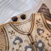 Retro Heklet Hul Ut V-hals Vest Dame Koreansk Broderi Mote Enkeltspent Ermeløs Vest Fransk Casual Overbekledning Topper