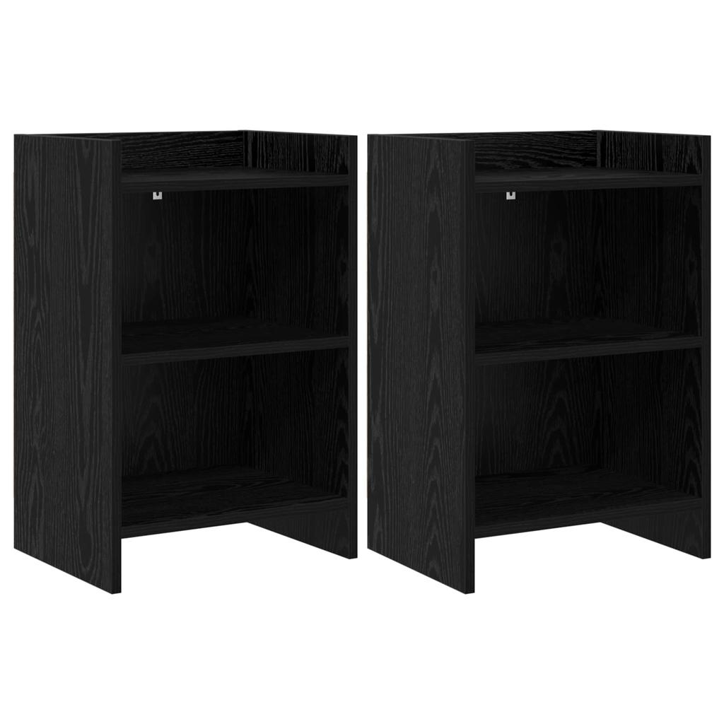 Nightstands 2 pcs Black Oak 40 x 30 x 60 cm Engineered Wood