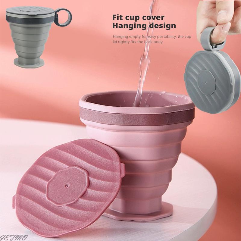 1Pcs Foldable Coffee Cup With Handle And Lid,Creative Portable Water Cup,Travel Camping Hiking Cycling Kitchen Accessories