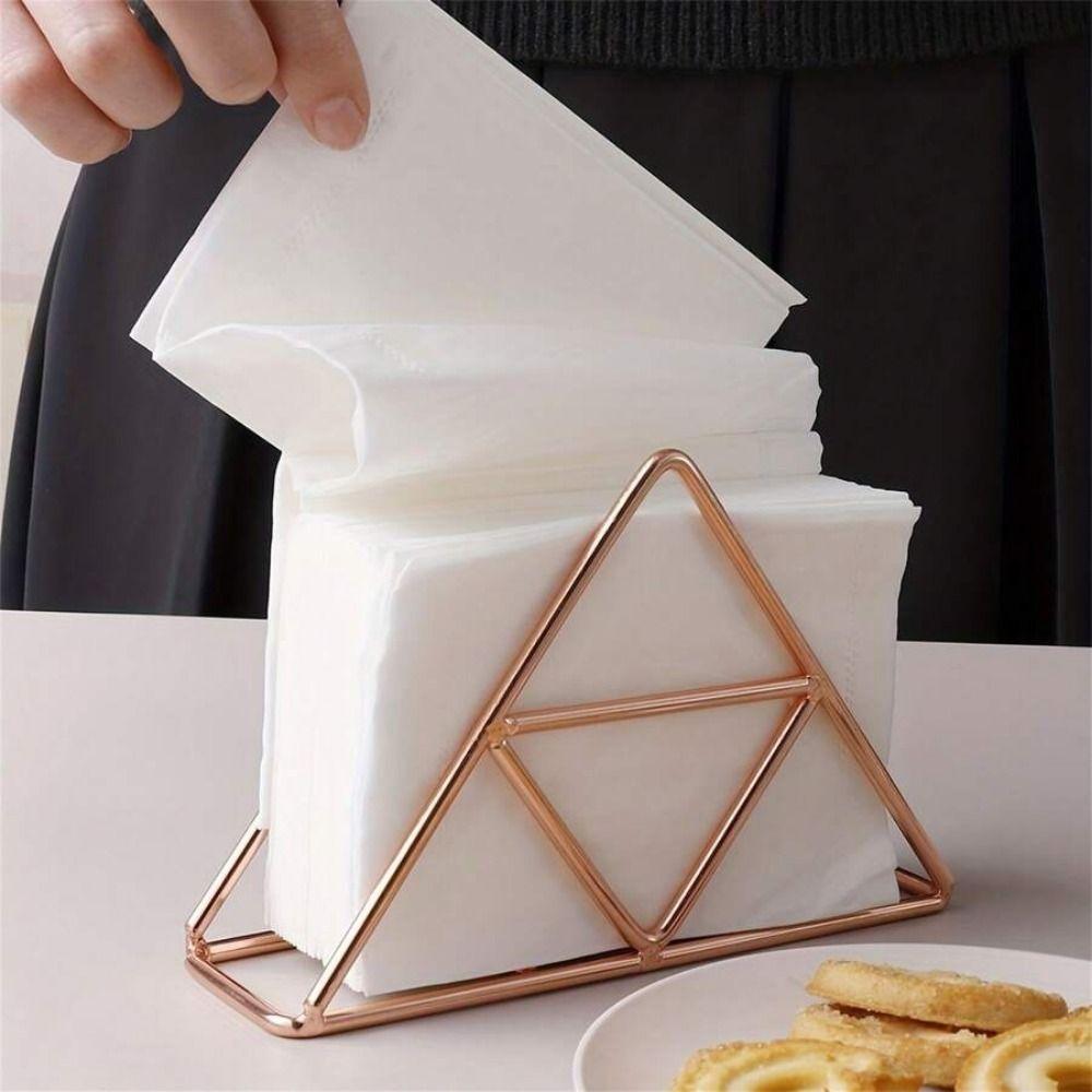 European Style Triangle Napkin Holder High-end Hollow Tissue Rack Dining Table