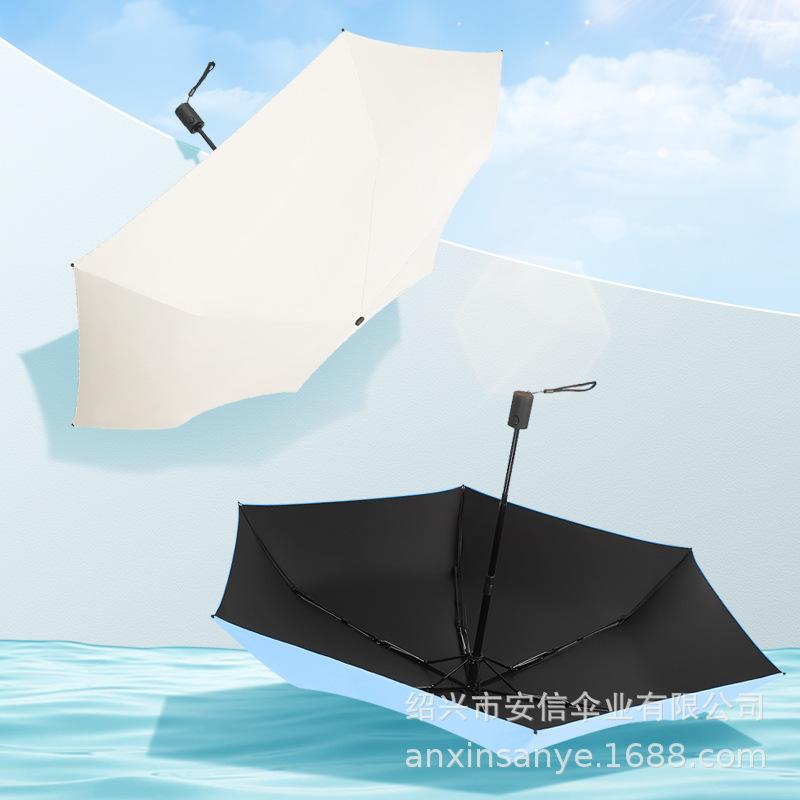 Wind-Resistant Auto-Fold Umbrella with UV Protection and Black Coating