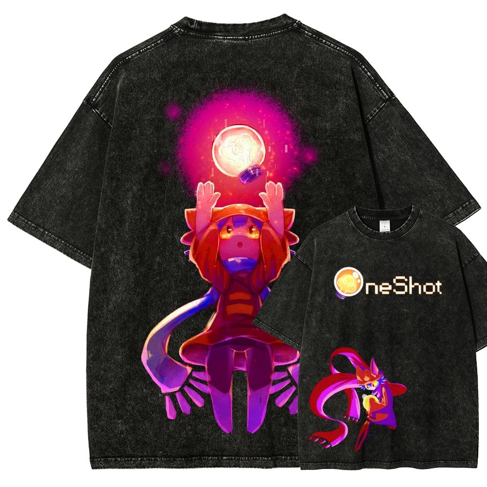 

OneShot NewModel Washed T shirt Anime Lover personality Clothes Oversized Year round clothing Unisex hot product high quality S