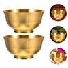 2pcs Copper Brass Offering Bowl For Water Offerings Temple Home Decor Vintage Buddhist Worship Accessory Meditation Bowl