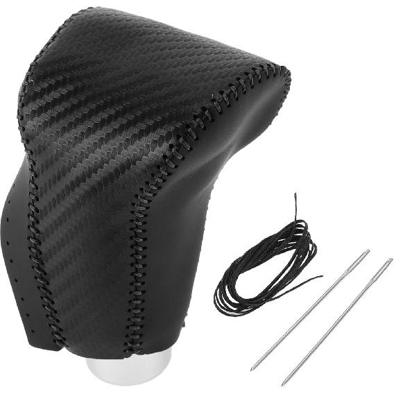 

1 Pc Gear Shift Knob Cover for Honda CR-V 2017-2021 Stick Shifting Handle Protector Black Carbon Fiber Black Faux Leather