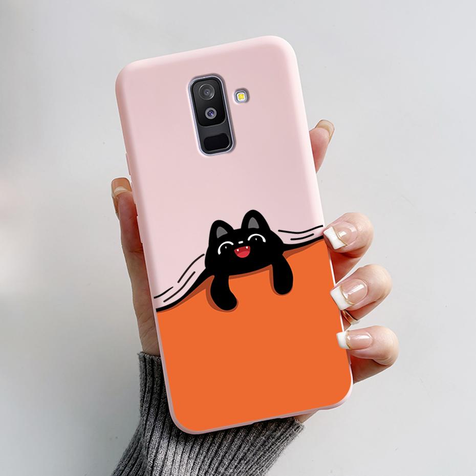 Painted Case For Samsung Galaxy A6 Plus Covers For Samsung A7 2018 A750 Cases For Samsung A9 2018 Cute Cartoon Protective Coques