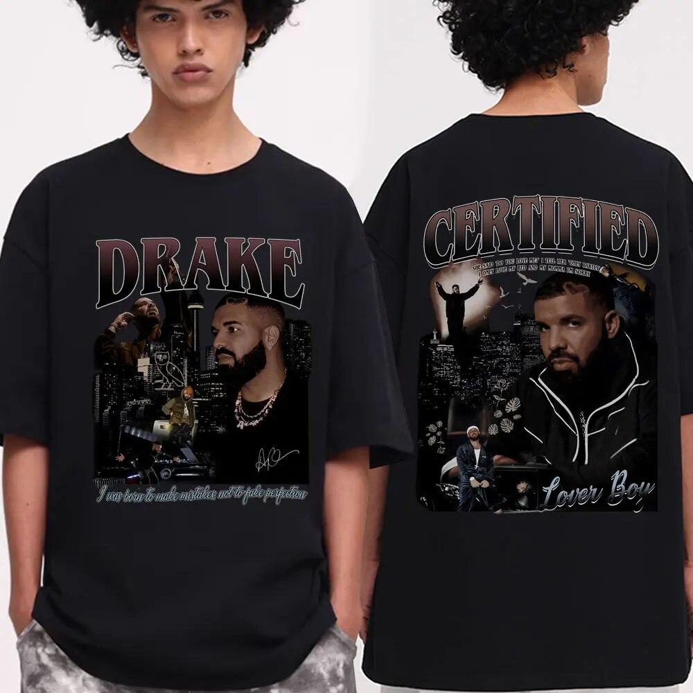 Rapper Drake New Oversized T Shirt Certified Lover Boy Album Print T-shirt Unisex Hip Hop Casual Funny T Shirts Unisex Streetwear