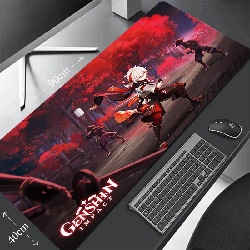 Genshin Impact Tappetino Mouse Grande Tappetini Mouse da Gaming Tappetino Tastiera Tappeto Scrivania Kaedehara Kazuha Tappetini da Scrivania Tappetino Mouse Anime Per Gamer