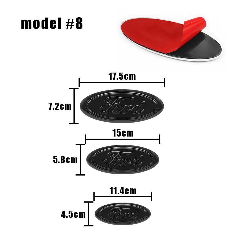 114mm/150mm/175mm Car Front Hood Emblem for Ford Fiesta Range Focus Mondeo Explorer Fusion Transit Edge Auto Rear Trunk Sticker CVU1