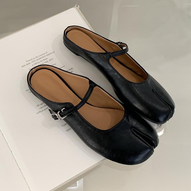 

Мода Bailamos Ретро Круглый Разделенный Носок Балетки Женские Повседневные Лоферы Мягкие Мокасины Мода Таби Ниндзя Мэри Джейн Одинарные Туфли Женские Муж 40 чёрный