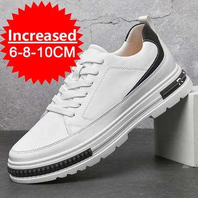 Scarpe con rialzo da uomo alla moda Nuove Aumento Altezza 8cm 10cm Scarpe da ginnastica Marca di Lusso Vera Pelle Uomo Tacchi Nascosti Scarpe Piatte alla Moda Scarpe Casual