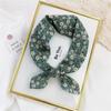 Pastoral Style Printed Silk Scarf Head Scarf Floral Kerchief Simple Scarf Hair Band  Women