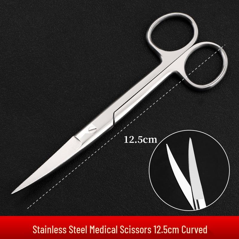 Stainless Steel Ophthalmic Surgical Scissors - Straight/Bent Tip, Sharp for Suture Removal