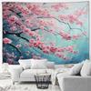 Cherry Blossom Mountain Wall Tapestry Japanese Art Print Boho Decor For Bedroom Living Room Zen Theme Home Interior Hanging