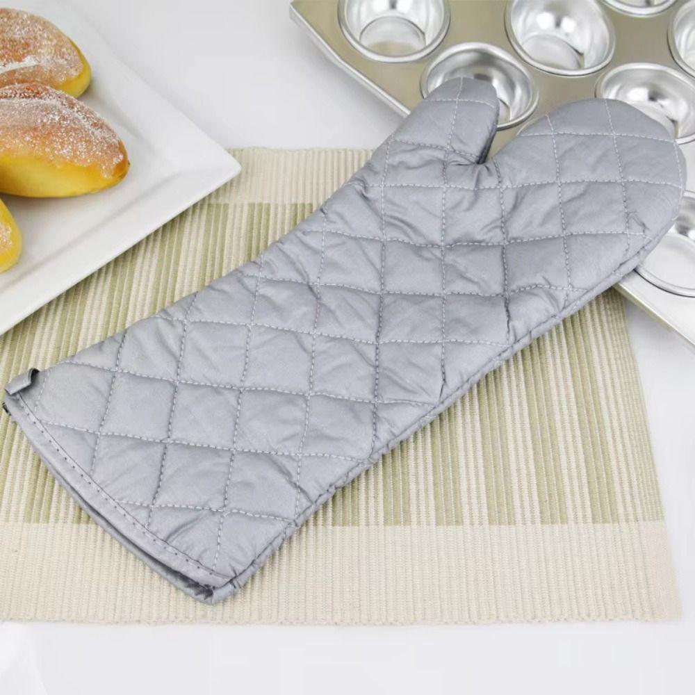 Thickened Long Cotton Oven Mitts Anti-scald Kitchen Microwave Mittens Household