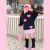 „Dreiteiliger Anzug aus Pullover und Faltenrock für Mädchen im Frühjahr/Herbst 2024, koreanischer Stil“
