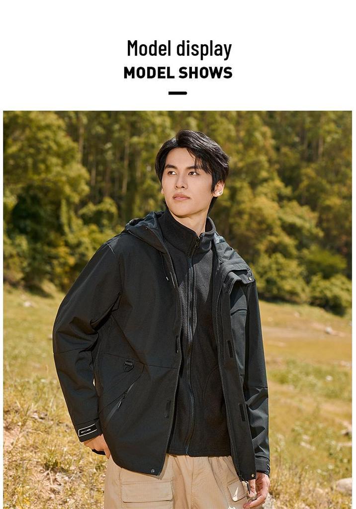 New Unisex Outdoor 3-in-1 Windproof Waterproof Mountaineering Jacket Set: Men's Warm Breathable Shell