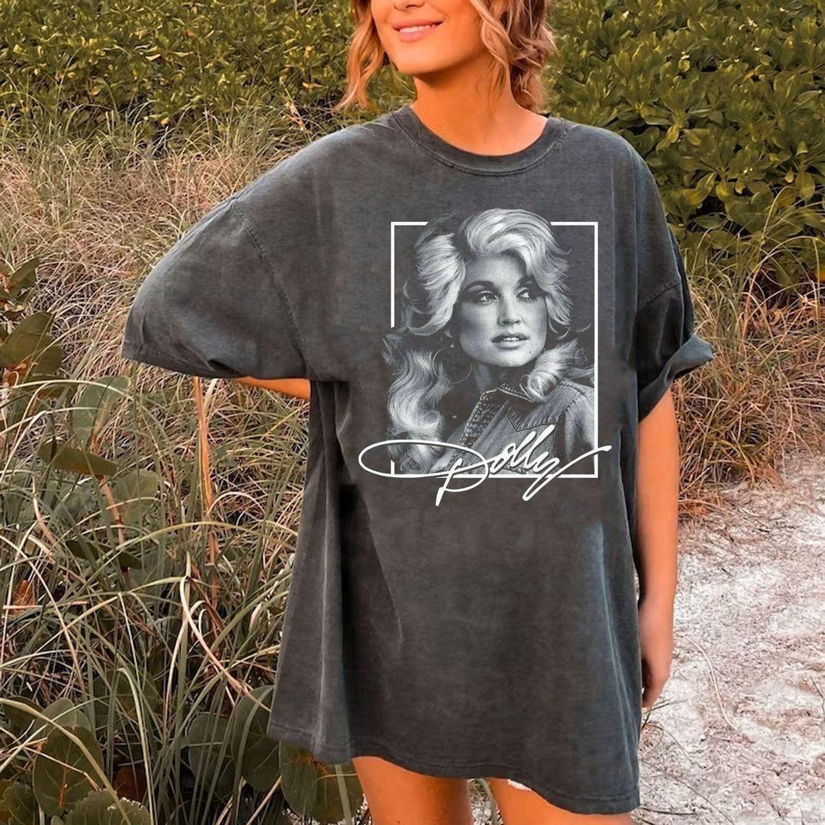 Vintage Dolly Parton Shirt Country Music Chacoal Color Shirt AN61591 XL