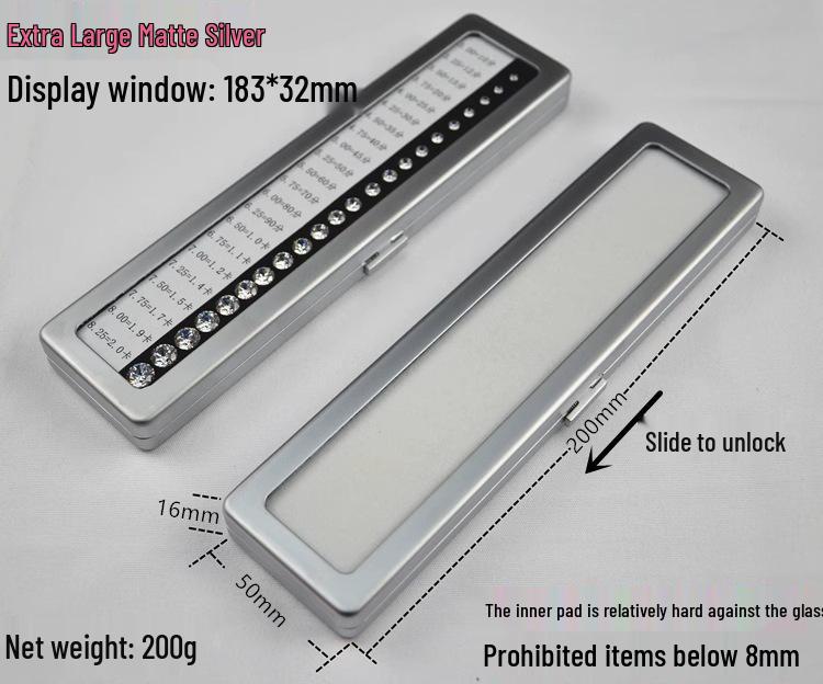 Stainless Steel Transparent Gemstone Display Box for Loose Diamonds and Colored Stones