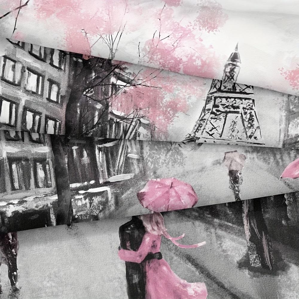 French Duvet Set Eiffel Tower Printed Bedding Sweet French Street Scene Pattern