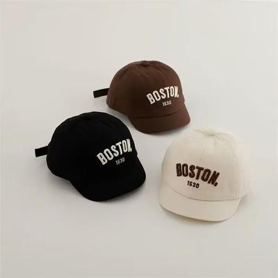 Verstellbare Baseballkappe für Kinder Baumwollmischung Kleinkindmütze mit gesticktem Schriftzug Boston 1630 Klassisches Design Sonnenschutz Outdoor-Nutzung