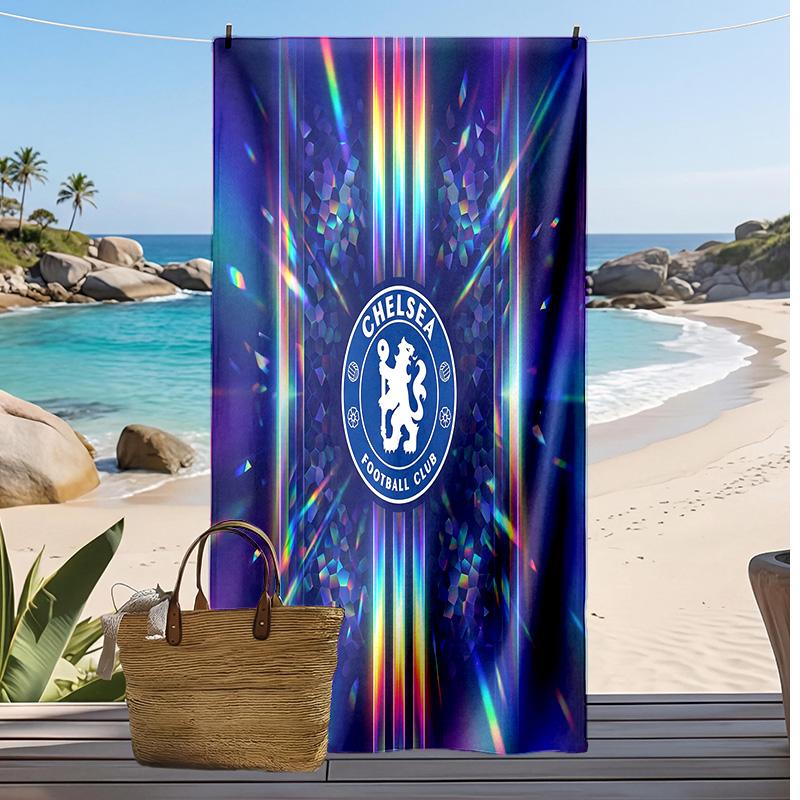 Chelsea FC Printed Beach Towel Quick Dry Soft TowelPortable Large Rectangular Beach Blanket for Travel Swimming Pool