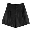 High-Waisted Slimming Leather Shorts - Autumn Casual, Versatile & Trendy
