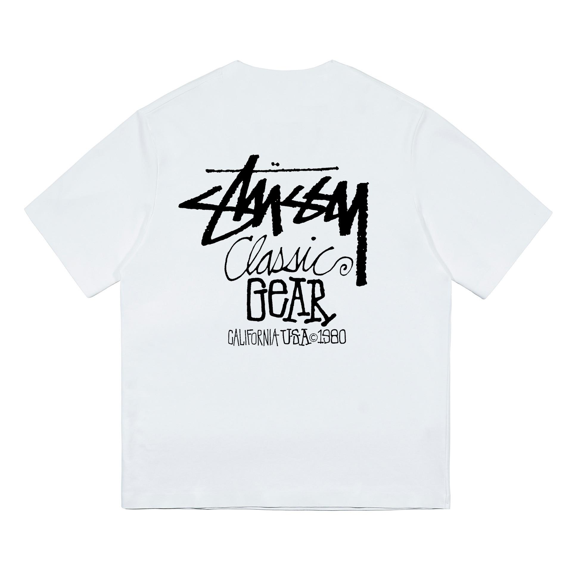 Grenzüberschreitende trendige Marke Street Style Stu-Druck Herren- und Damen-Kurzarm-T-Shirts, lockere Streetwear-Boutique-T-Shirts im Sommer L