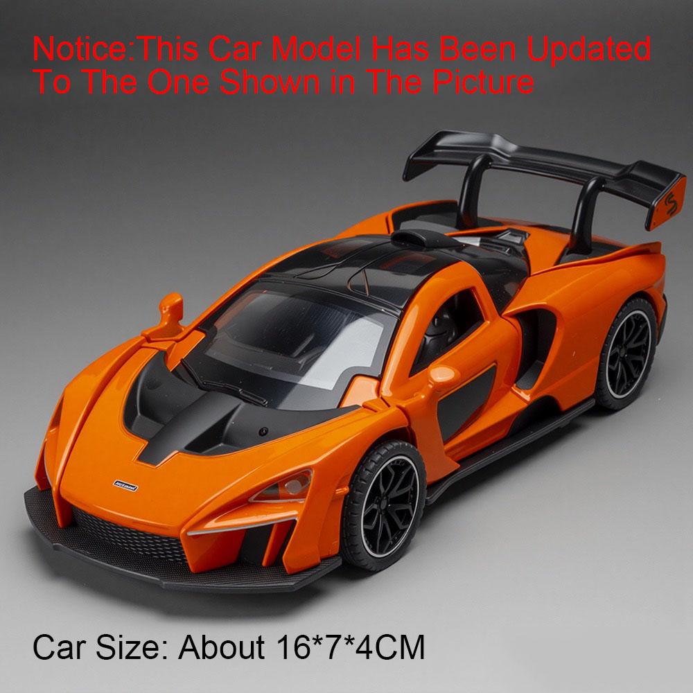 1:32 Scale 720S Senna Car Model Toy Metal Die-cast Rubber Tires Exquisite Interior Supercar Models Pull Back Children's Toys