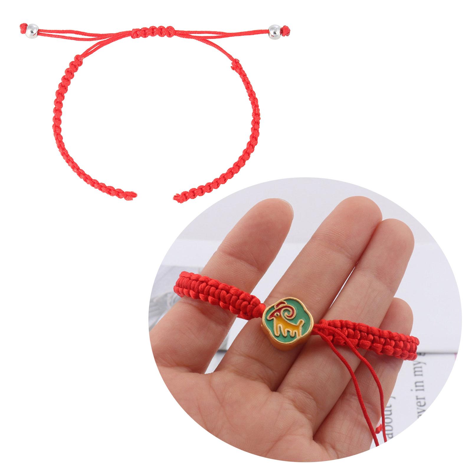 

DIY Handmade Red Rope Bracelet Handwoven Semi-finished String Wrist Chain Handcraft Red Chain Bangle Hand Link Jewelry 2 червоний