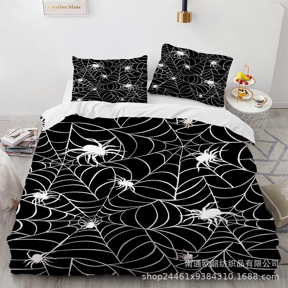 

Spider Quilt Set Three-Piece Polyester 90G Abraded 3D Digital Four-Piece Bedding Set EU Twin 135x200cm