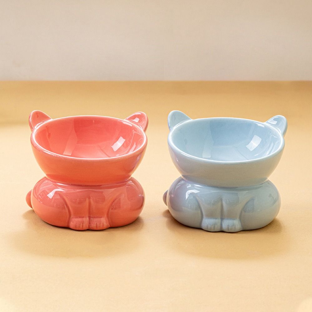 Cute Pet High Foot Bowl Creative Pet Drinking Feeder Multi-use Cat Bowl  Water Container