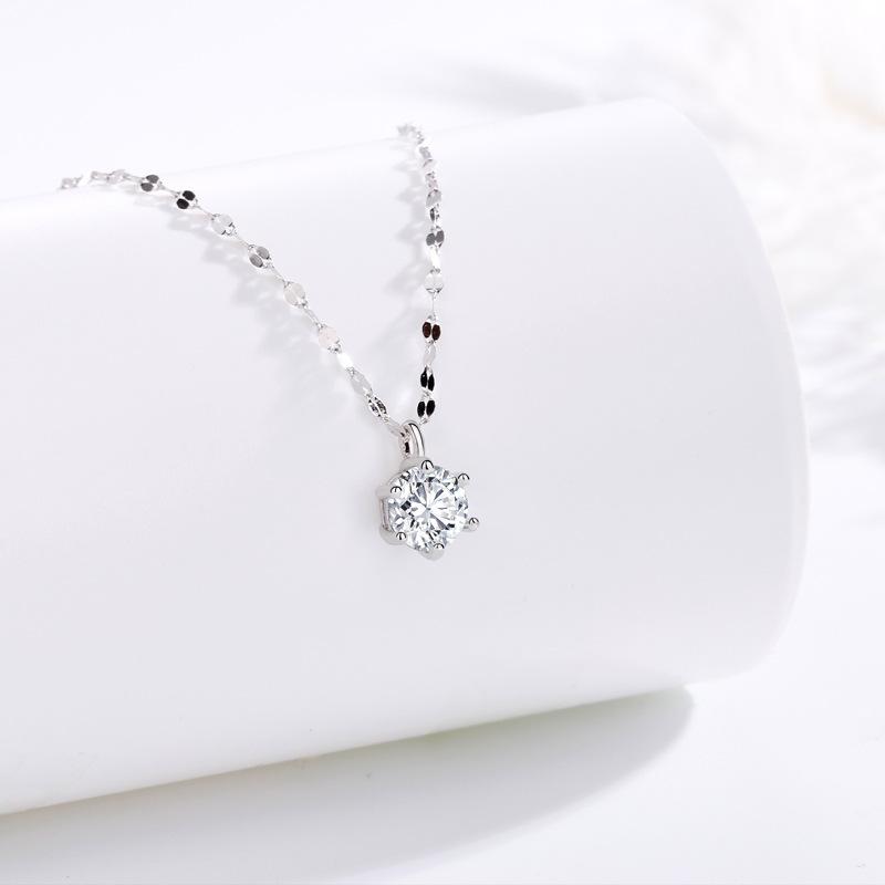 

Женское нишевое изысканное ожерелье с одним бриллиантом с шестью крапанами, легкая роскошь, высокое качество, универсальное ожерелье в стиле инс