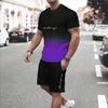 Men's Color Block T-Shirt And Shorts Set