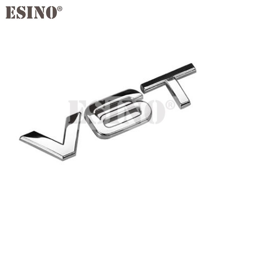 

New Car Styling V6T V8T 3D Metal Chrome Zinc Alloy Emblem Car Badge Sticker Decal Auto Accessory for A4 A5 A6 A7 A8 Q7 R8