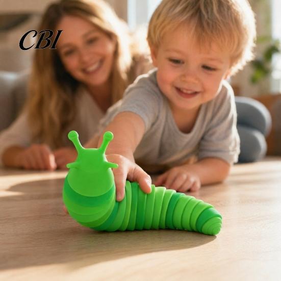 Kids Stress Relief Toy Sensory Slug Fidget Toys, Mini Toys for Adults & Party Favors, For Cute Autistic Children, Age 3+ Toddler Easter Basket