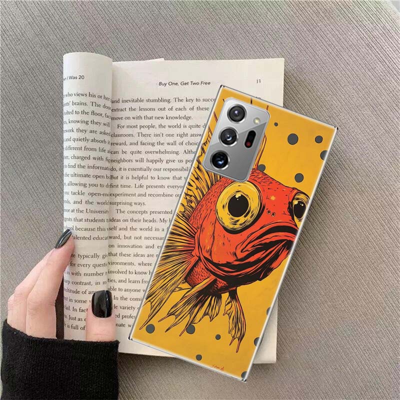 Pop Art Drawing Ideas Fish Phone Case For Samsung Galaxy S25 Edge S24 S23 FE S22 S26 Ultra S21 S20 S10 Plus Capa Soft