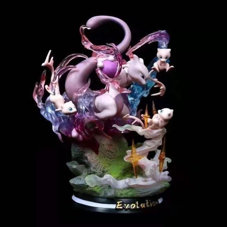26CM Pokemon Mewtwo Genga Charizard Can emit light dragonball figures Demon PVC Evil and charming partner Collection Mode Gifts