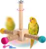 Kyouki Bird Perch Toy - Suitable for Small & Medium Parrots: Conures, Cockatiels, Lovebirds, Parakeets, Quakers, Caiques, Pionus | 360° Spinning Stand