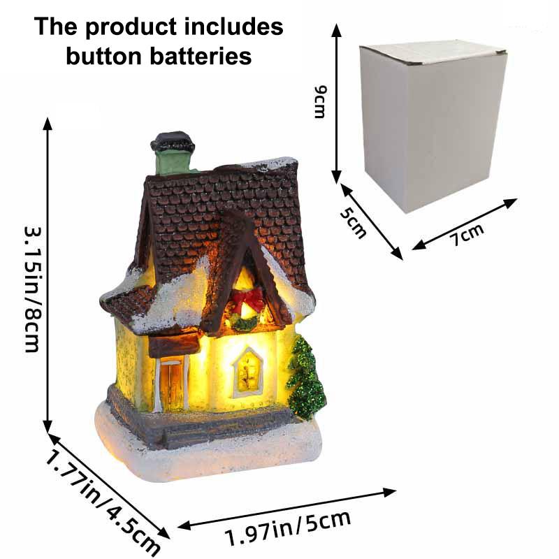 Dekorationen Dorfhaus Dekor Weihnachten Laterne Dekoration Harzhaus Sammlerstücke Gebäude Figur Mit LED-Licht