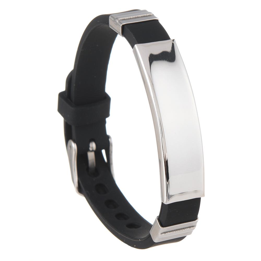 Unisex Adjustable Silicone Stainless Steel Bracelet - European & American Style