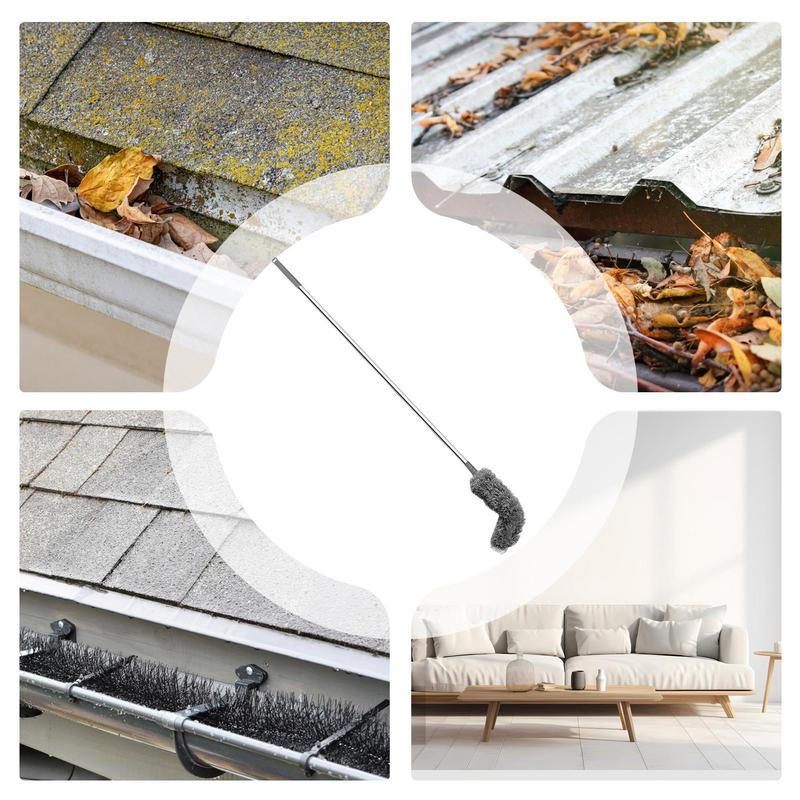 Gutter Cleaning Brush Roofing Tool with Telescopic Extendable Pole Multifunctional 2.5M Guard Cleaner Tool Dust Removal Brush