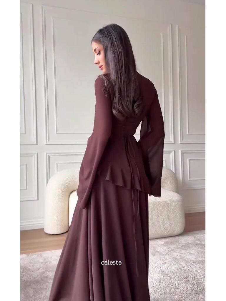 Elegant 2025 Autumn Long Sleeve Slim Fit Waist-cinching Dress for Women
