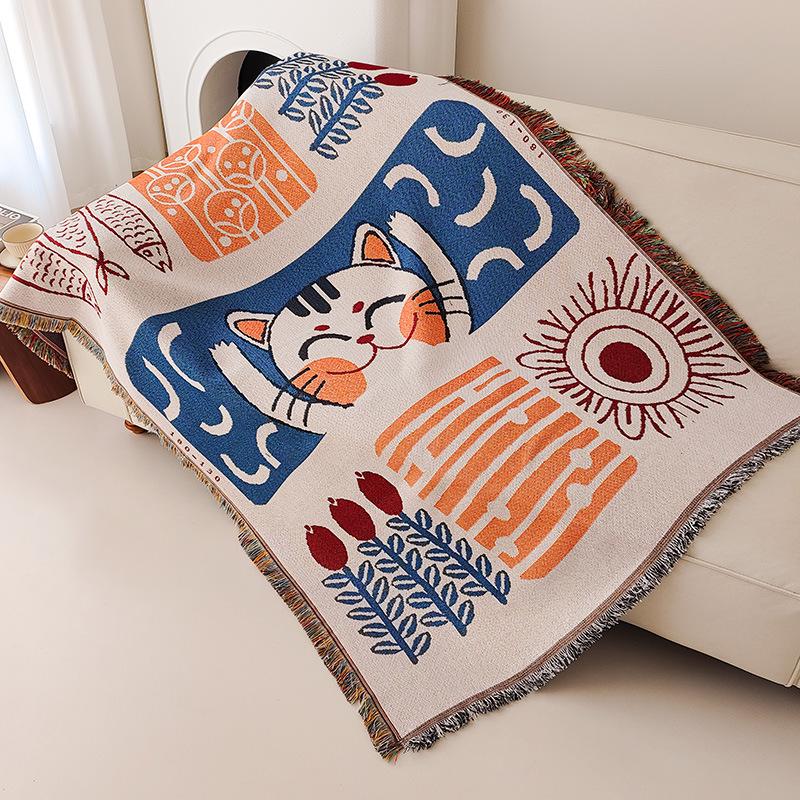 American Graffiti Cartoon Tapestry: Decorative Throw Blanket for Sofa or Office