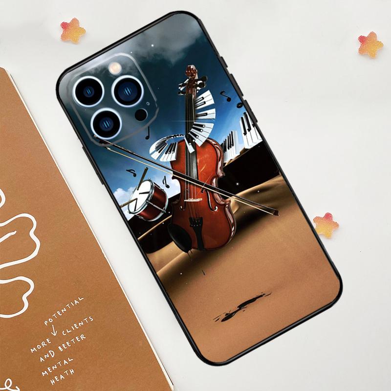 Violin Piano Case For Apple iPhone 12 13 Mini 11 14 15 16 Pro Max Plus X XR XS Max Coque