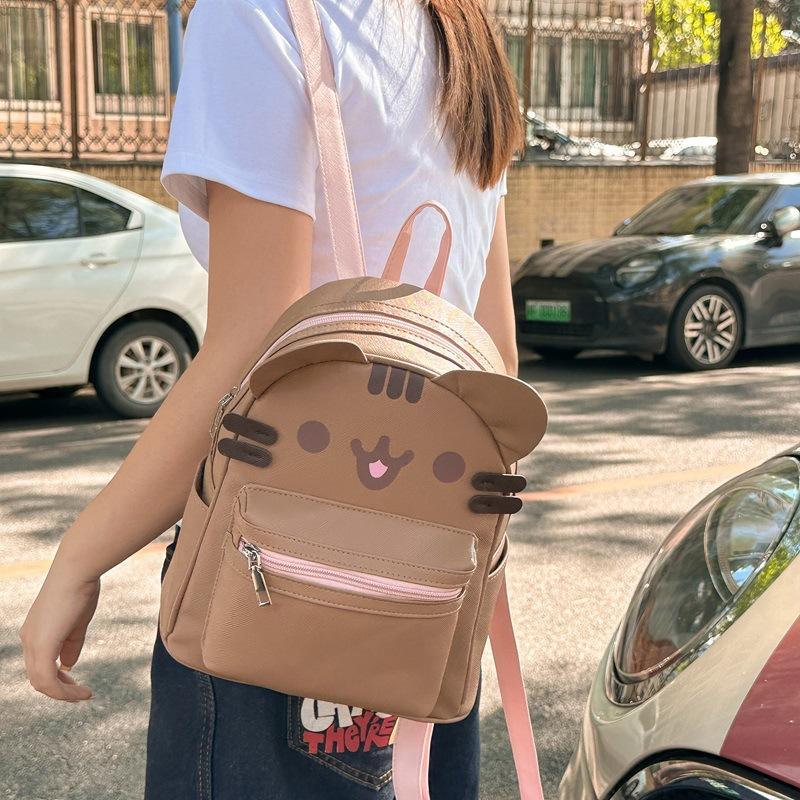 Schoolbag Japanese Contrasting Color Three-dimensional Kitten Backpack Soft Cute Mini Backpack Girl Student Lightweight Cartoon Small Schoolbag