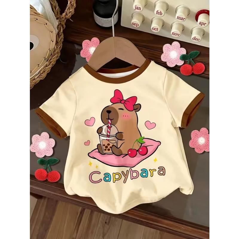 

Дитячий одяг Літня футболка з 3D-принтом Кавайний кіт Графічний дитячий одяг для дівчаток Вуличний повсякденний топ з коротким рукавом для дівчаток 150