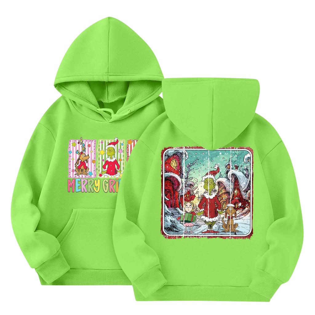 Barne Mote Lett Langermet Genser Med Lommer Trykk Hettegenser